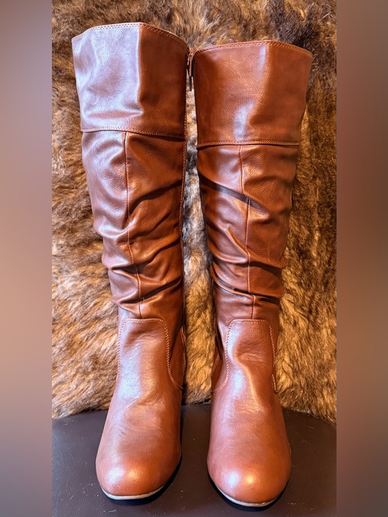 G by Guess Shoes - G by Guess Women's Tall Slouchy Leather Boots in Warm Brown